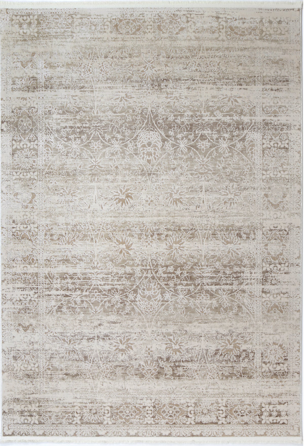 Le Canvas Sora Beige — full rug, top-down view