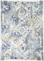 Le Canvas Veda Blue — full rug, top-down view