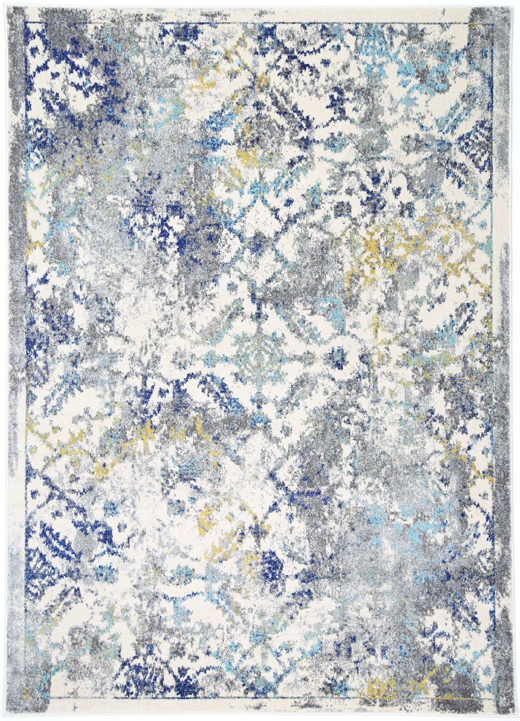 Le Canvas Veda Blue — full rug, top-down view
