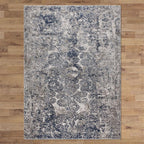 Le Canvas Cleo Navy — full rug, top-down view