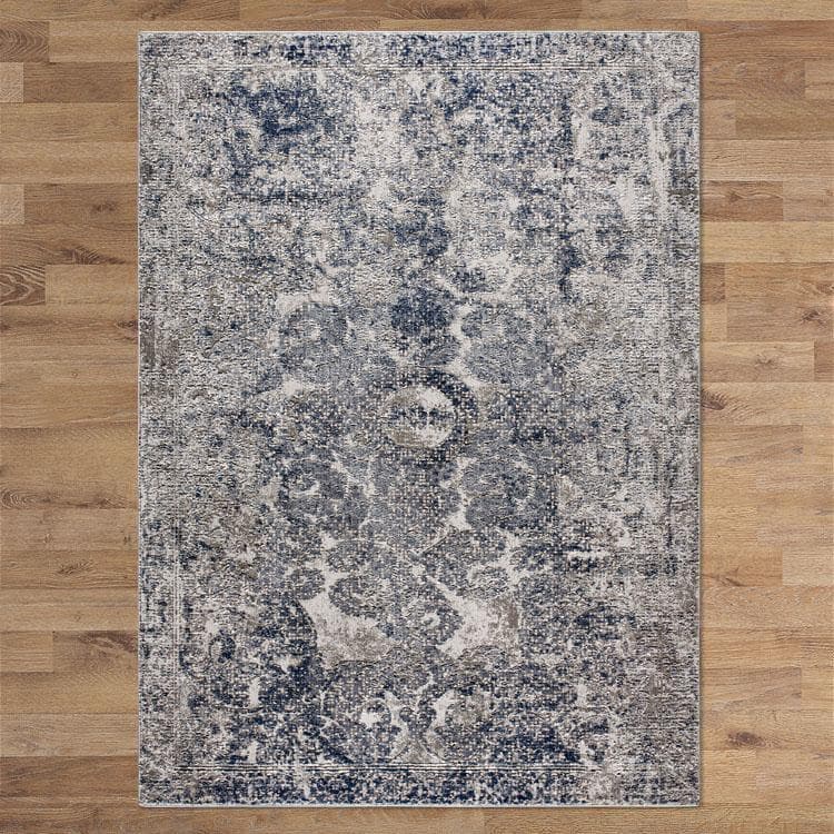 Le Canvas Cleo Navy — full rug, top-down view
