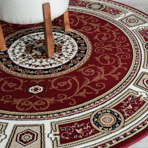 Le Canvas Alaric Red Round — full rug, top-down view