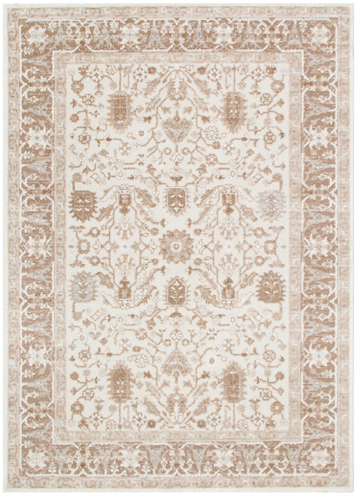 Le Canvas Sierra Oriental Beige — full rug, top-down view