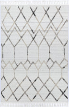 Le Canvas Helia — Cream and taupe rug, top-down view