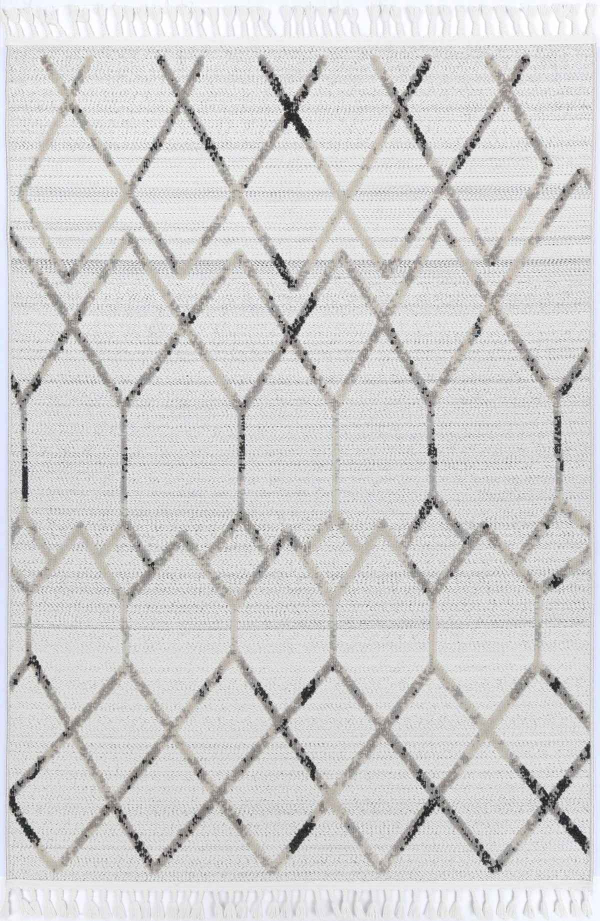 Le Canvas Helia — Cream and taupe rug, top-down view