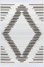 Le Canvas Ione — Stone and grey rug, top-down view