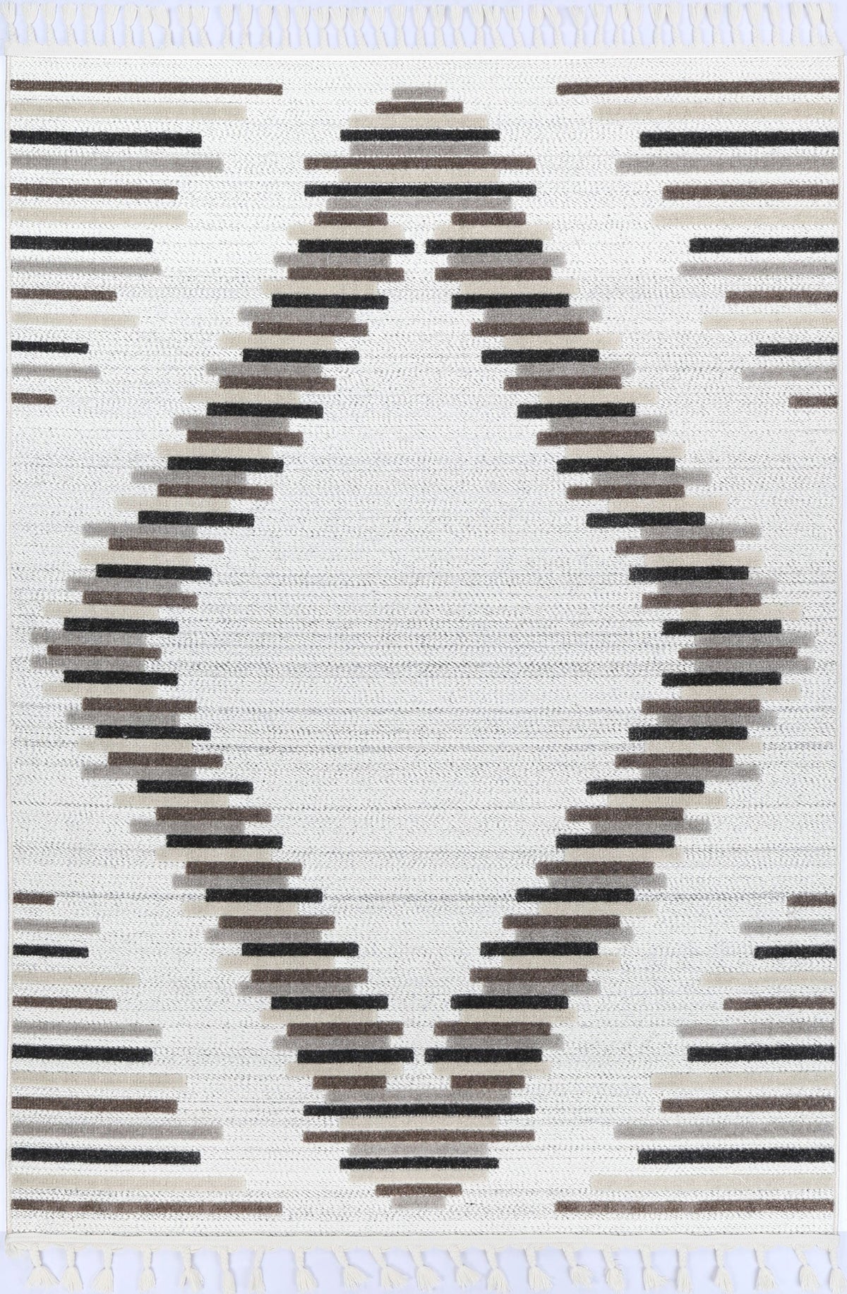 Le Canvas Ione — Stone and grey rug, top-down view