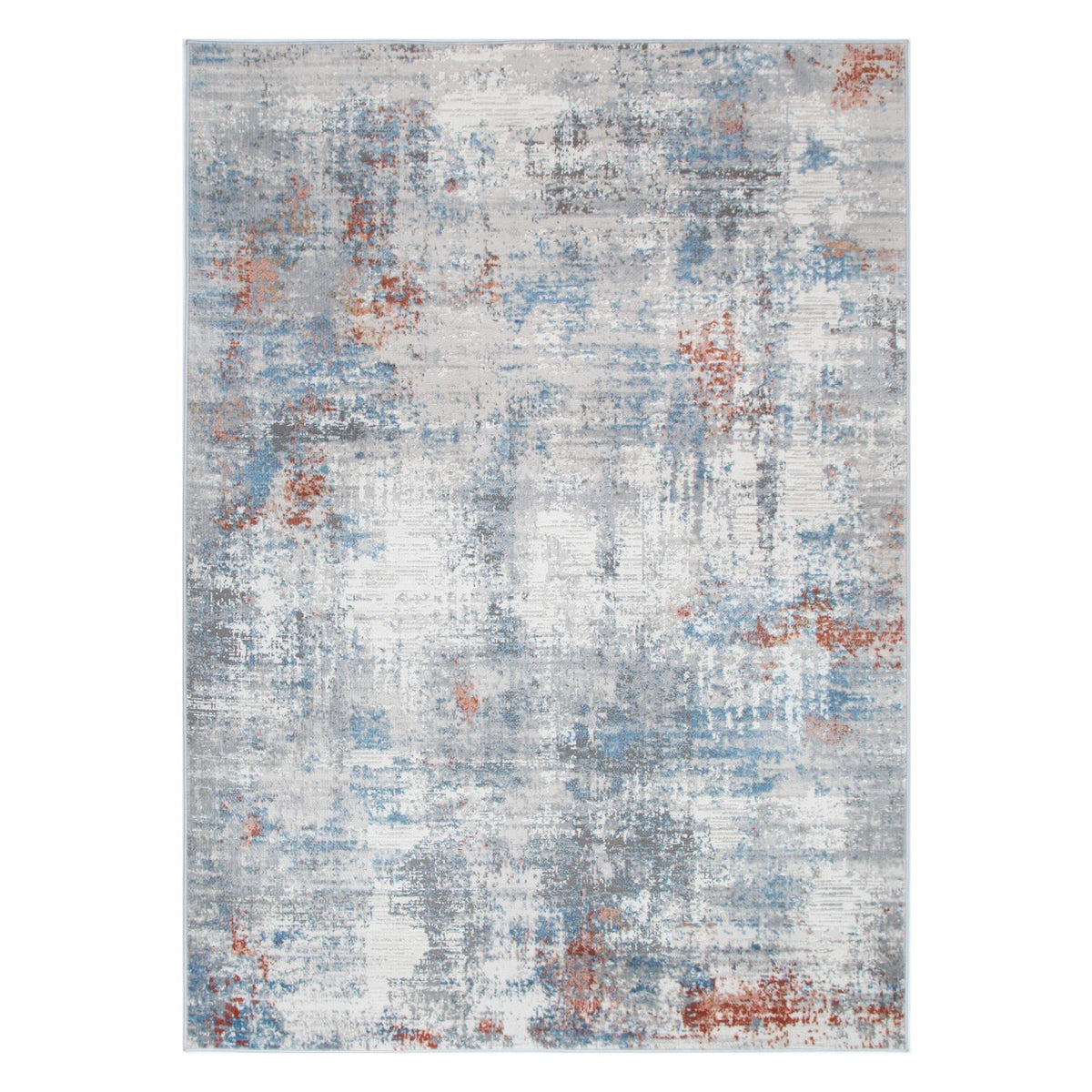 Le Canvas Neris — Grey multi rug, top-down view