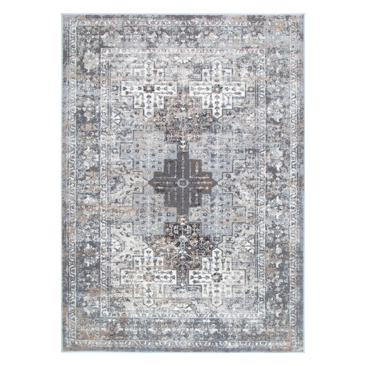 Le Canvas Oriel — Grey rug, top-down view