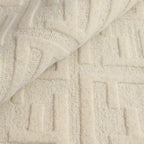 Fabien Monogram Cream — pile depth detail