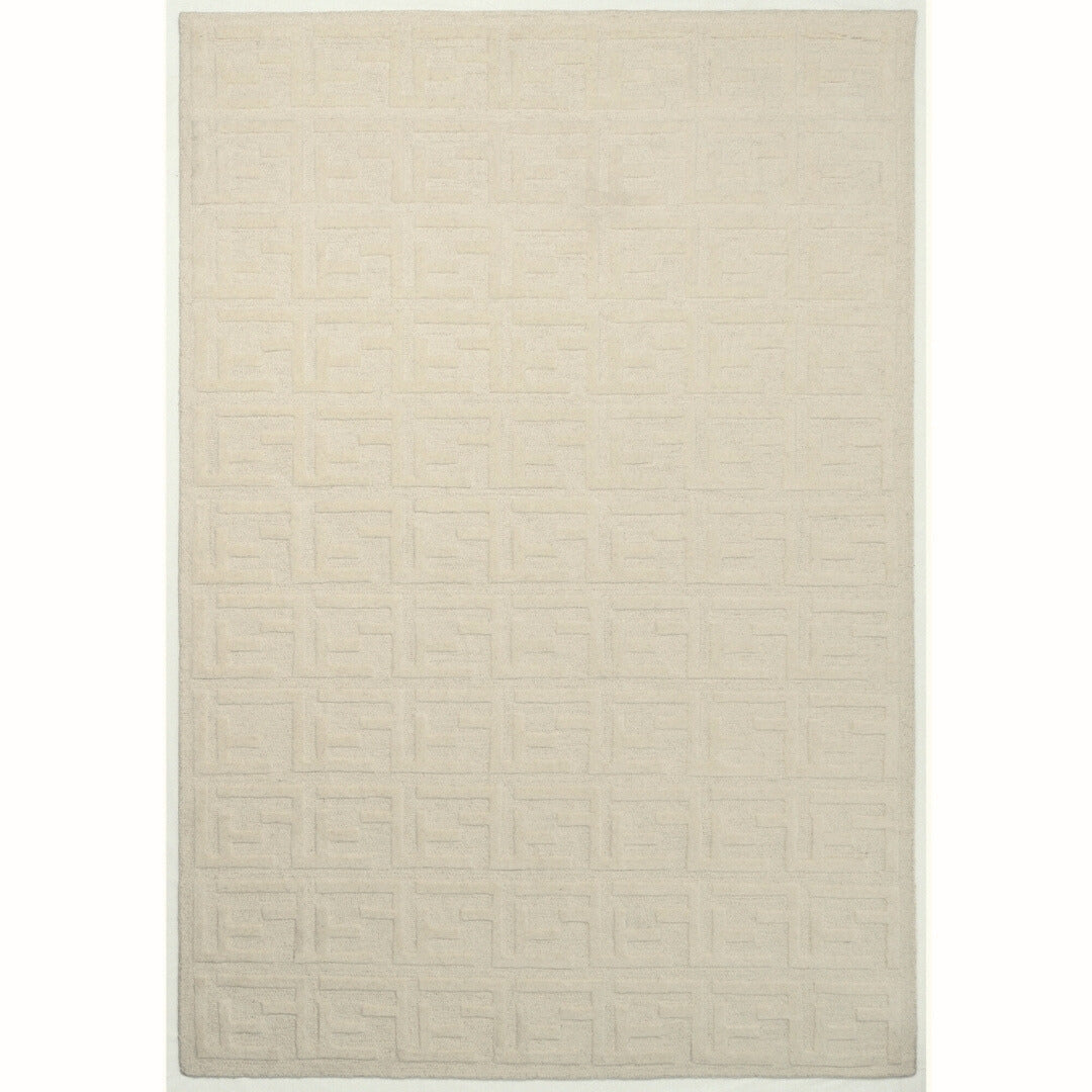 Fabien Monogram Cream — FRONT_ON full rug