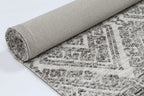 Le Canvas Fara — Grey tribal rug, showing rug back weave and edge finish