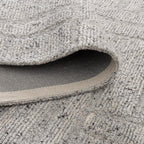 Le Canvas Arden — Grey rug, showing rug back weave and edge finish