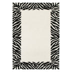 Le Canvas Noor — Black and white rug, top-down view