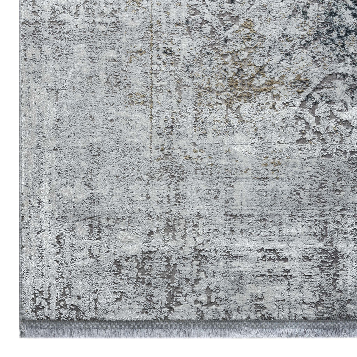 Le Canvas Voss — Dark grey rug, corner and fringe detail