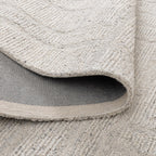 Le Canvas Lumen — Silver rug, showing rug back weave and edge finish