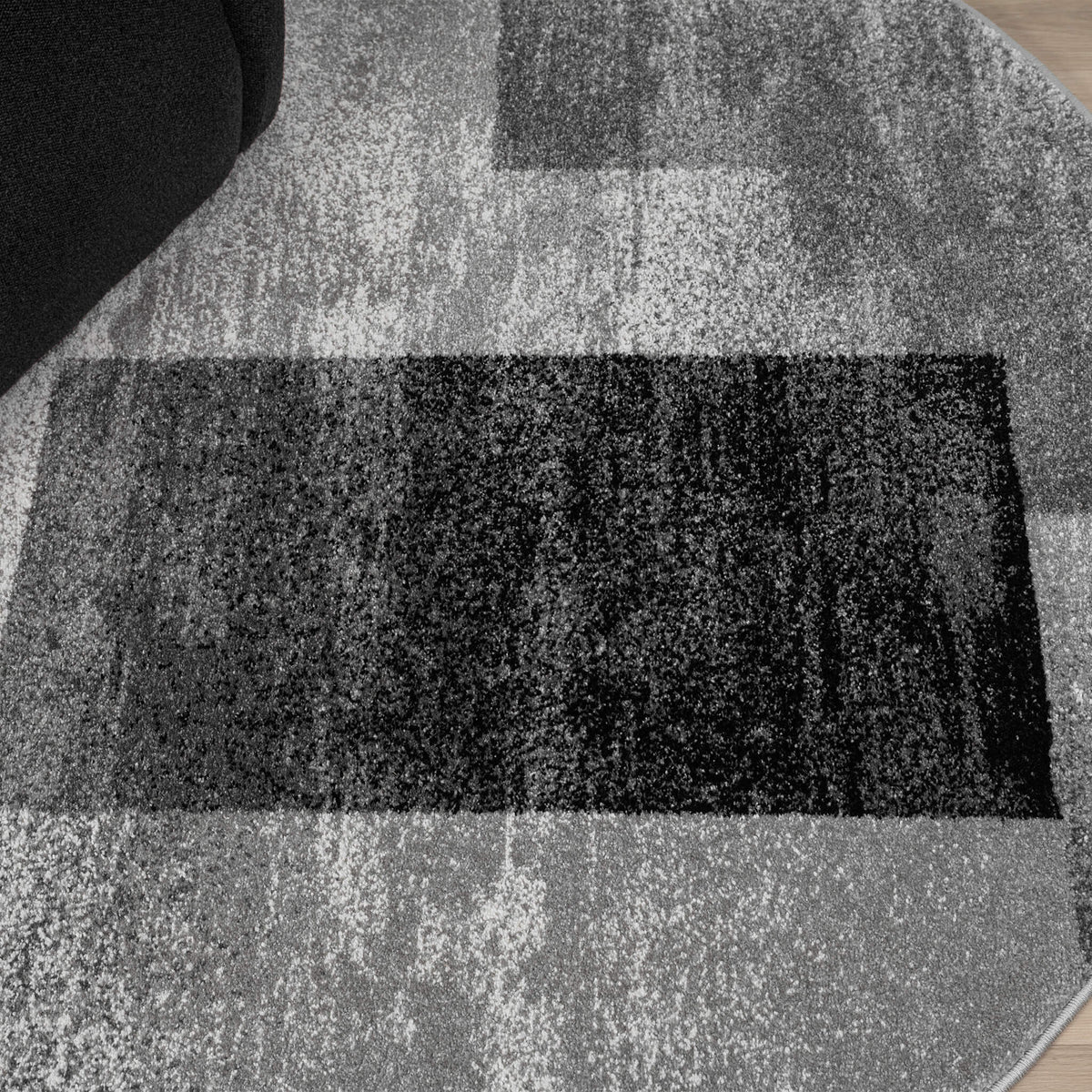 Le Canvas Kori — Grey round rug, pile texture