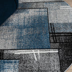 Le Canvas Ciro — Blue round rug, pile texture