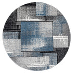 Le Canvas Ciro — Blue round rug, top-down view