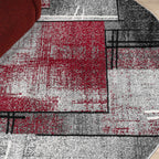 Le Canvas Reva — Red round rug, pile texture
