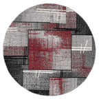 Le Canvas Reva — Red round rug, top-down view
