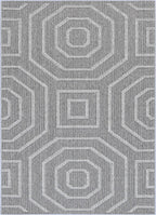 Le Canvas Linden — Grey rug, top-down view