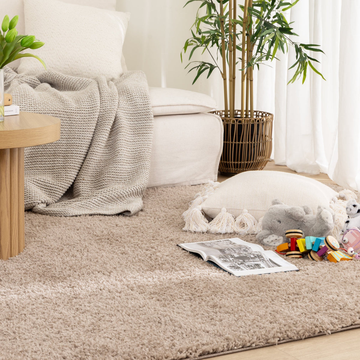 Le Canvas Sable — Taupe rug, in-room view 4