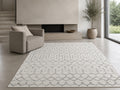 Le Canvas Elowen — Ivory and grey rug styled in a living room