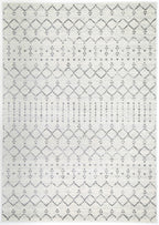 Le Canvas Elowen — Ivory and grey geometric rug, top-down view