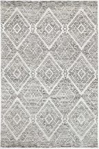Le Canvas Fara — Grey tribal rug, top-down view