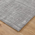 Le Canvas Marlow — Grey rug, corner detail on timber floor