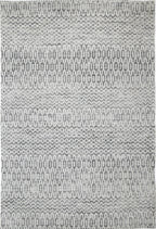 Le Canvas Kira — Grey tribal-geometric rug, top-down view