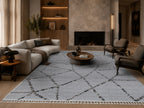 Le Canvas Thorne — Grey and ash rug styled in a living room
