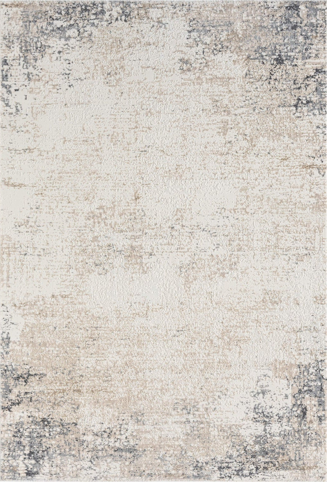 Le Canvas Fleur Stone — full rug, top-down view