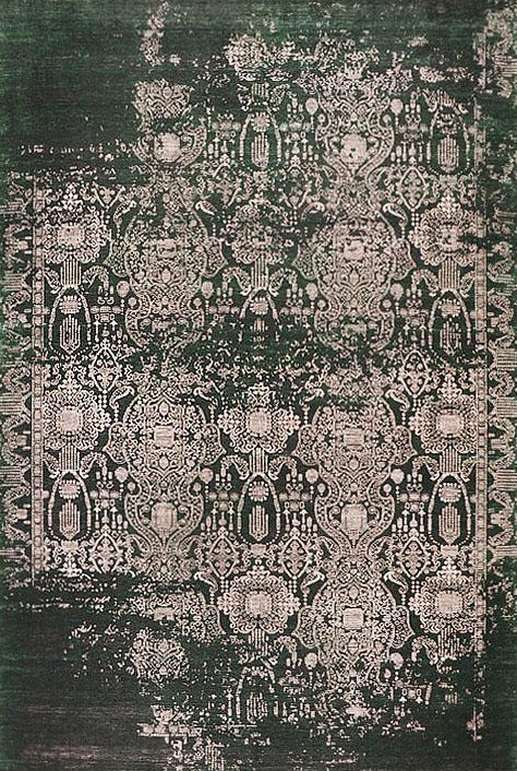 Le Canvas Hadley Green — full rug, top-down view