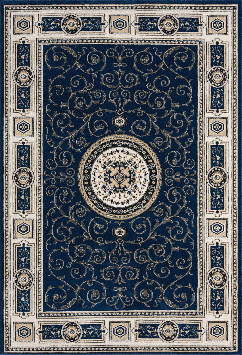 Le Canvas Joss Navy — full rug, top-down view