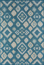Le Canvas Kira Turquoise — full rug, top-down view