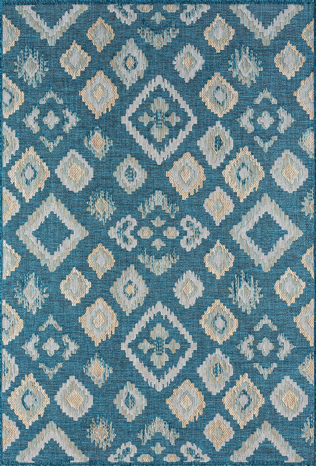 Le Canvas Kira Turquoise — full rug, top-down view