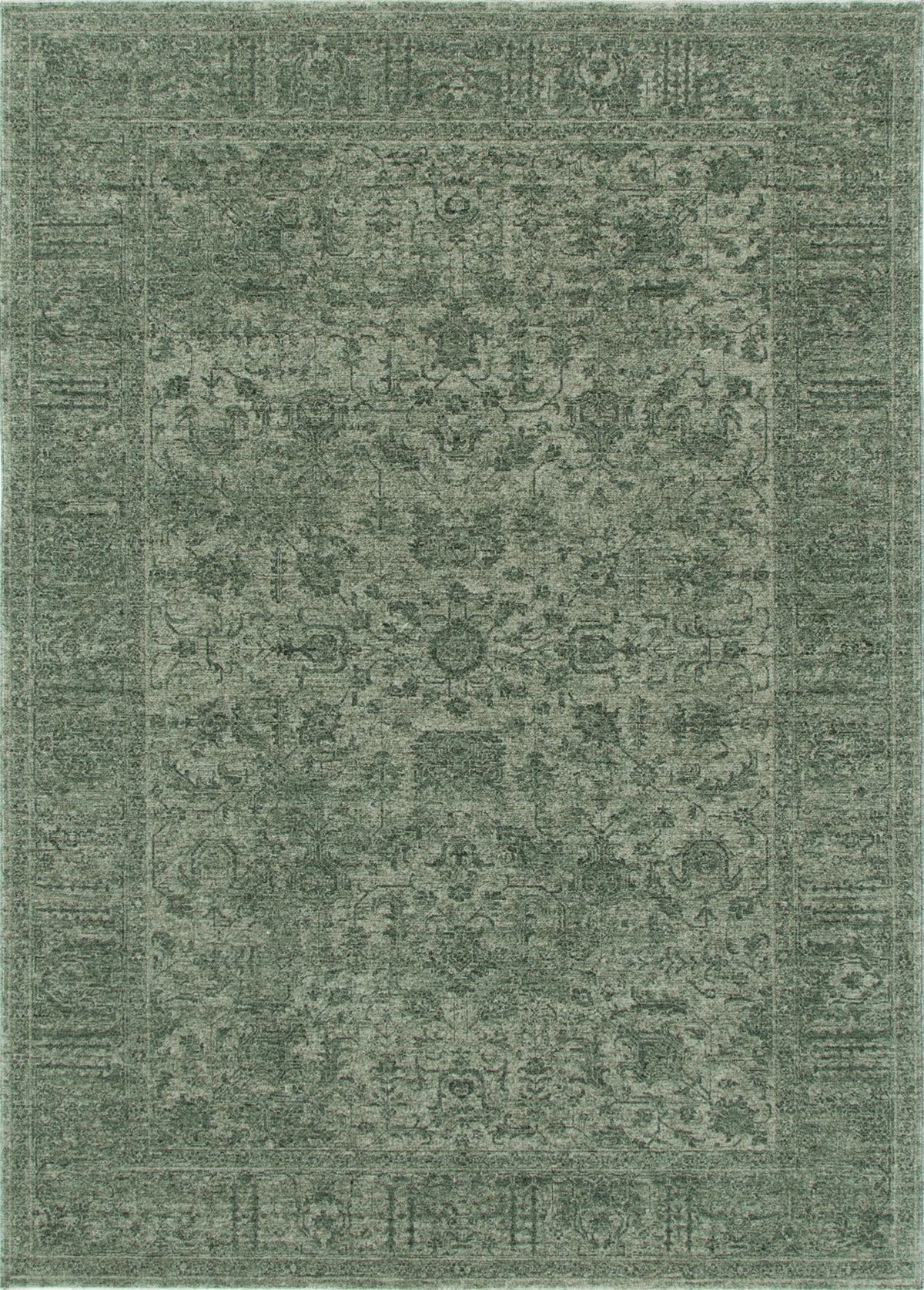 Le Canvas Maren Green — full rug, top-down view
