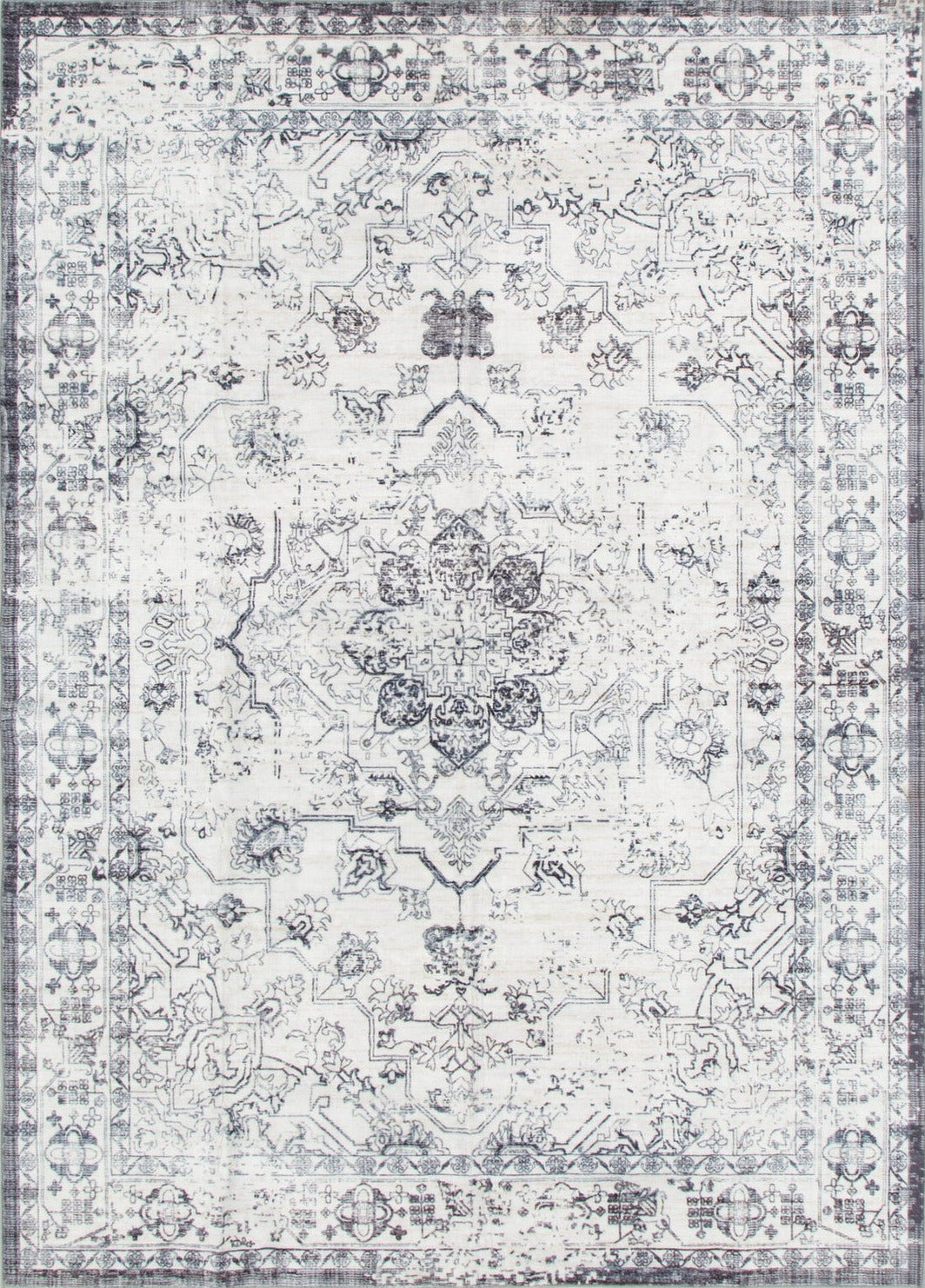 Le Canvas Selah Blue — full rug, top-down view