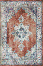 Le Canvas Tova Rust — full rug, top-down view