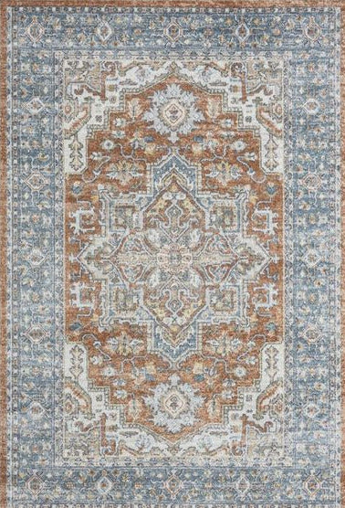 Le Canvas Wynn Indigo — full rug, top-down view