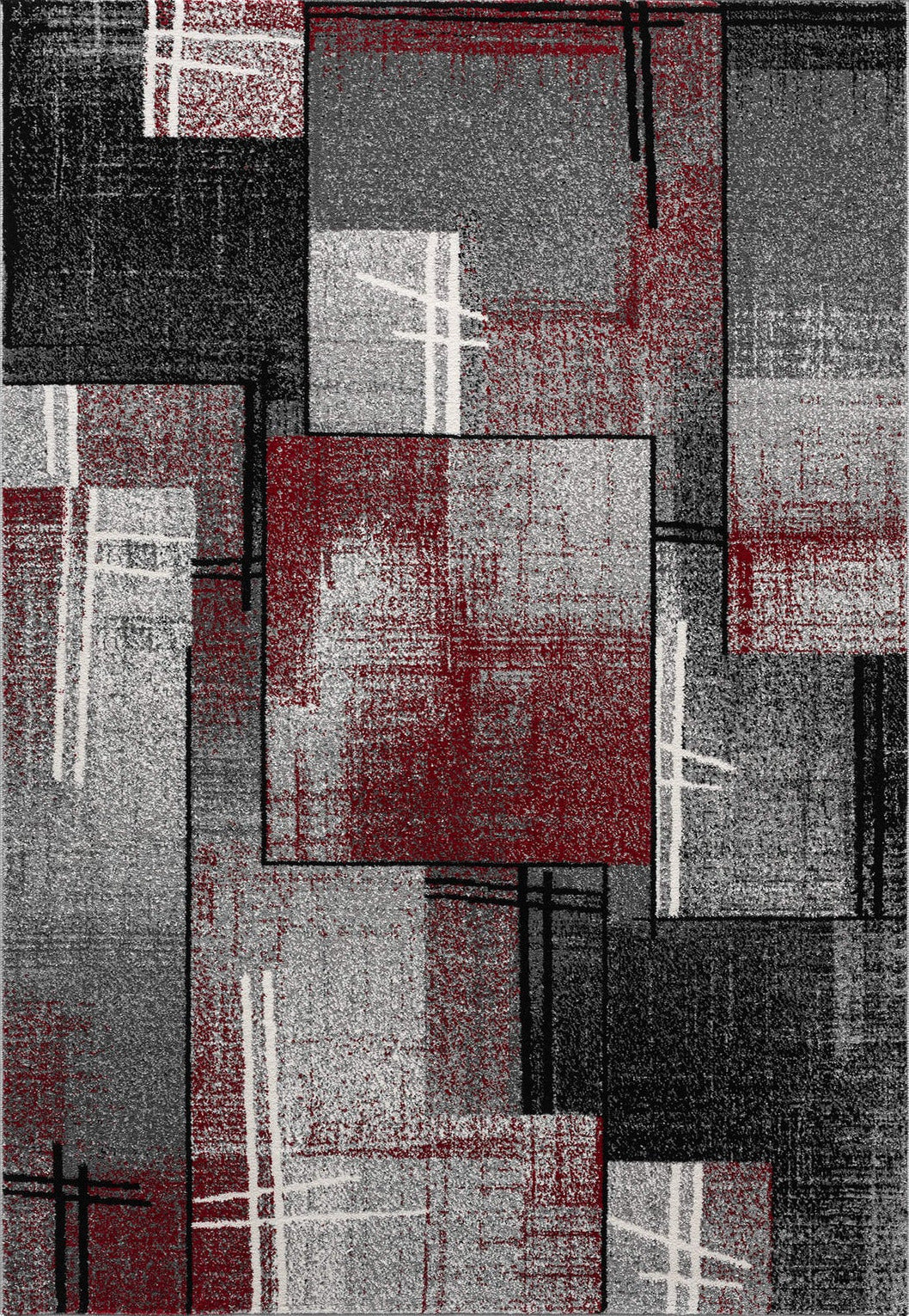 Le Canvas Yael Red — full rug, top-down view