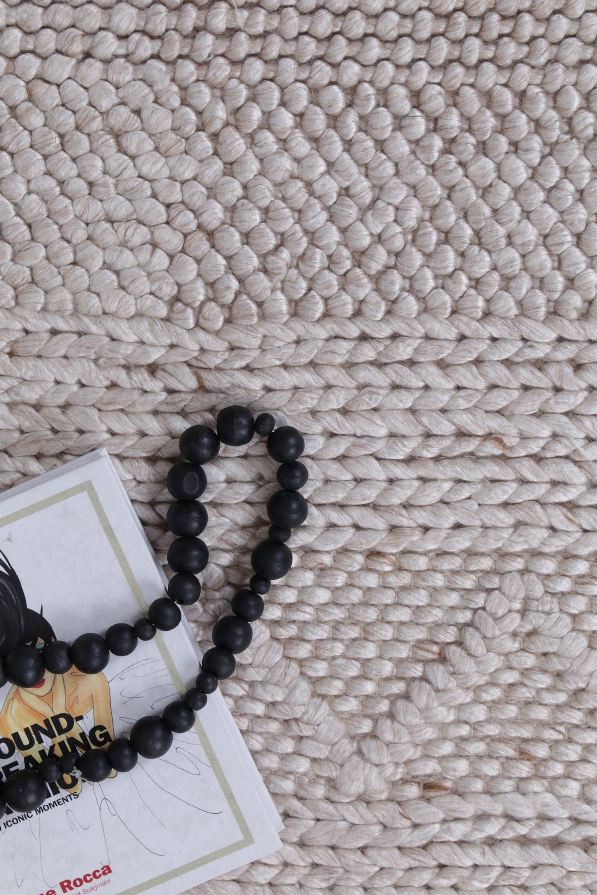 Bella Handwoven Wool Cream Beige — DETAIL