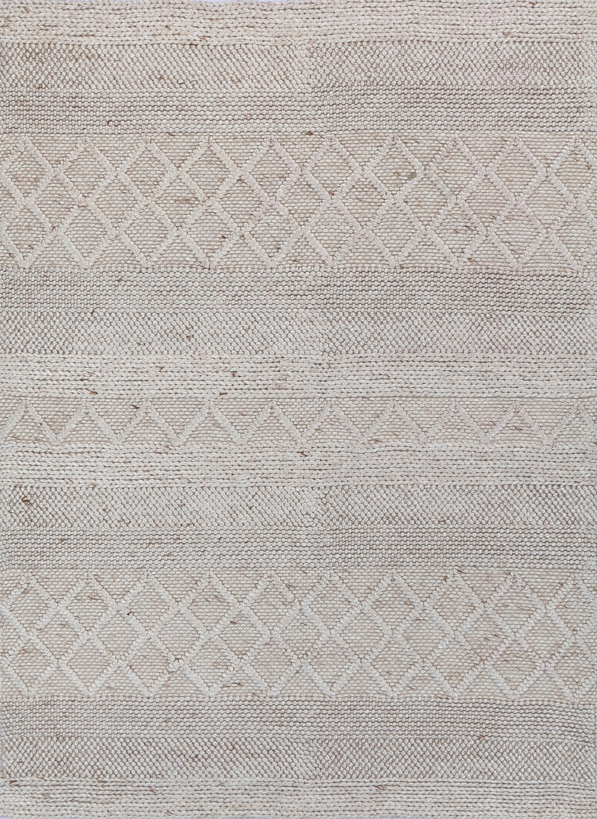 Bella Handwoven Wool Cream Beige — FRONT_ON
