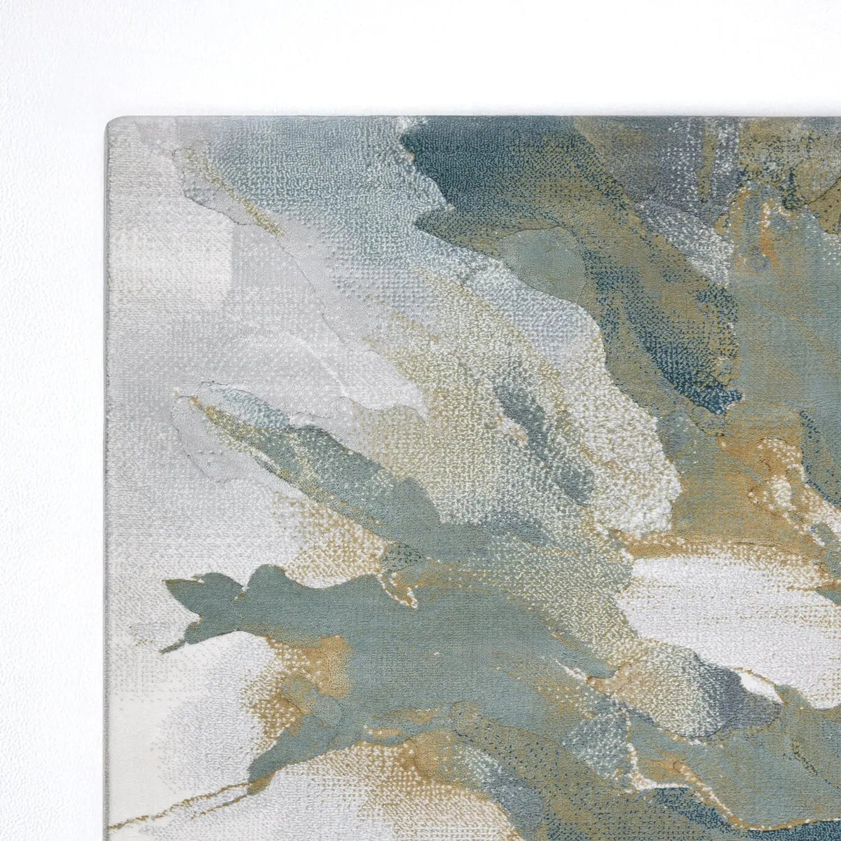 Kale Mist Flow Sage & Grey Rug Green Blue — DETAIL