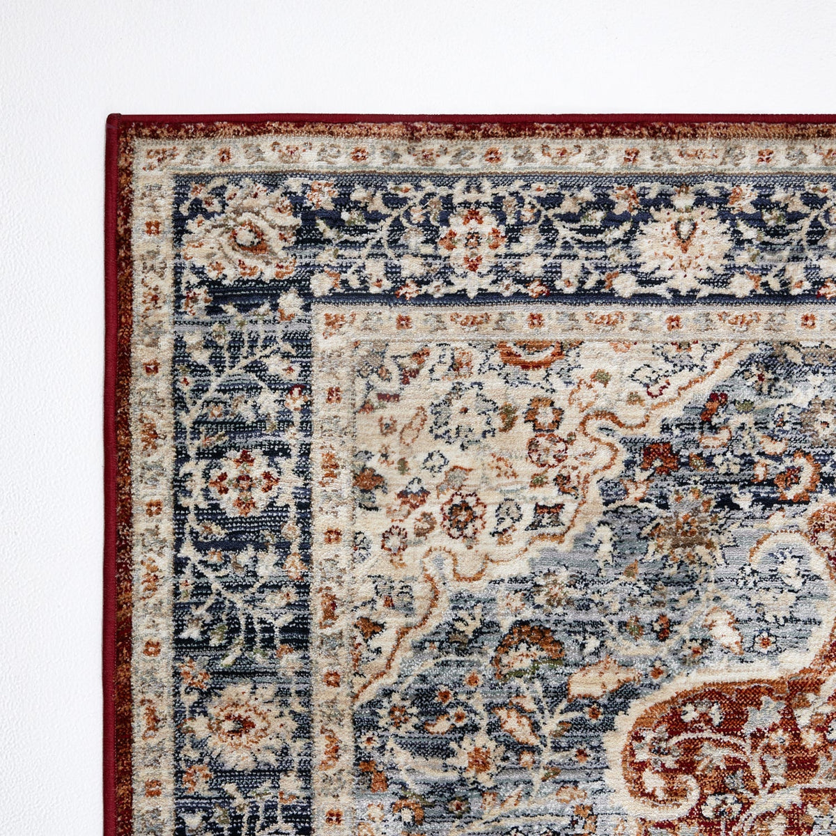 Glen Floor Rug Red Blue — DETAIL